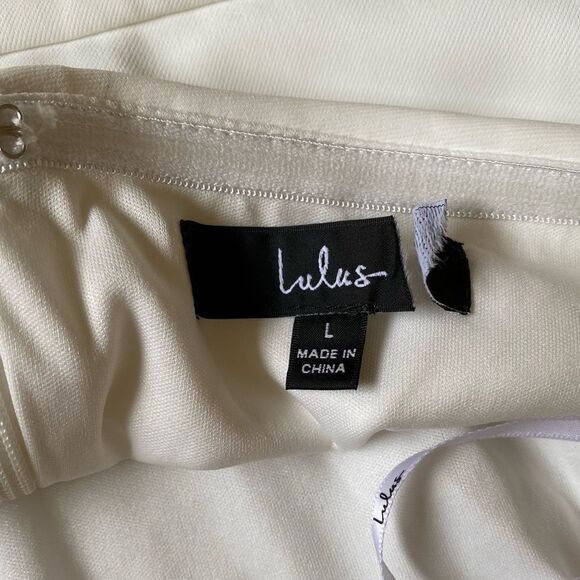 NWOT Lulus Upscale Pose White Button-Front Strapless Romper Sz L Feminine Skort - Picture 14 of 15